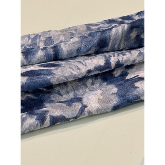 Vintage Women’s Scared Blue Wave Swirl Floral 62” Lightweight Summer Classic - Picture 4 of 6